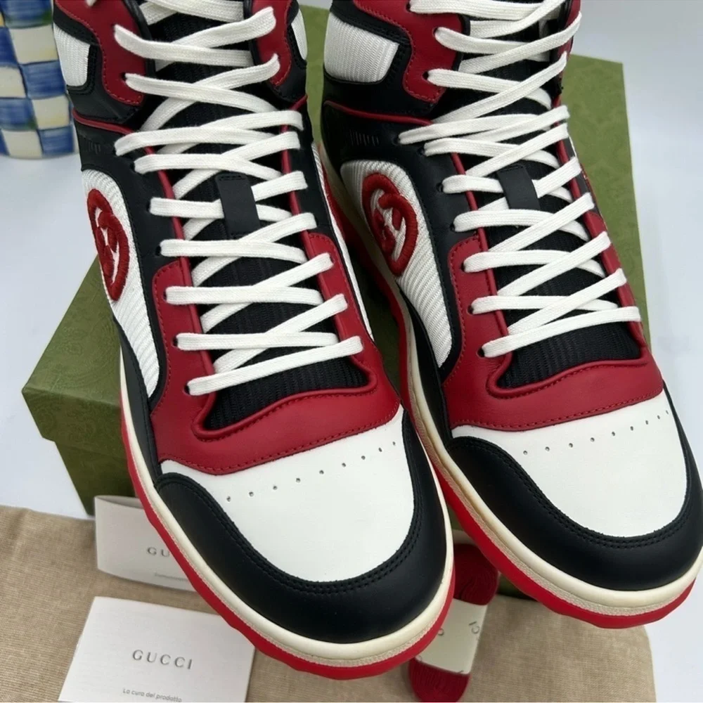 Men’s Gucci MAC 80 high top leather sneaker size 11 made in Italy